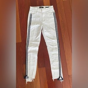 Black Label White Jeans with Black stripe Detail